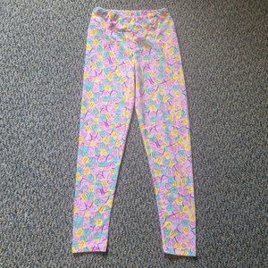 OS LuLaRoe Soft Stretchy Leggings Pink Sweetheart Print Leggings One Size